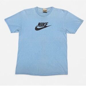 Vintage Nike baby blue swoosh logo tshirt